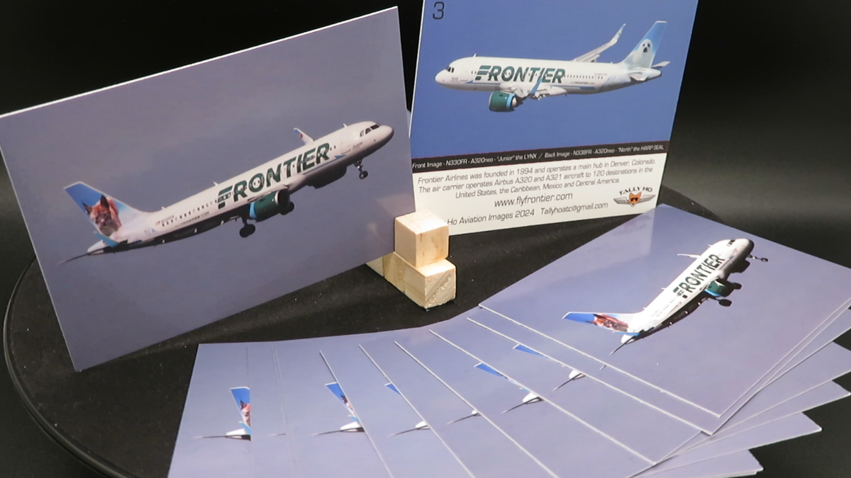 Frontier Airlines Trading Cards Airbus A320 - Set of 25 - FREE