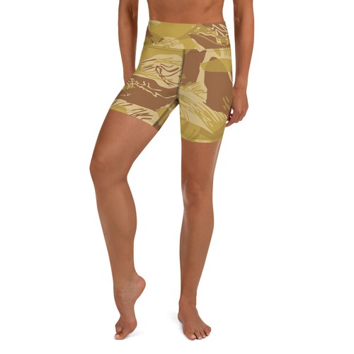 Rhodesian Brushstroke Camouflage Arid Yoga Shorts