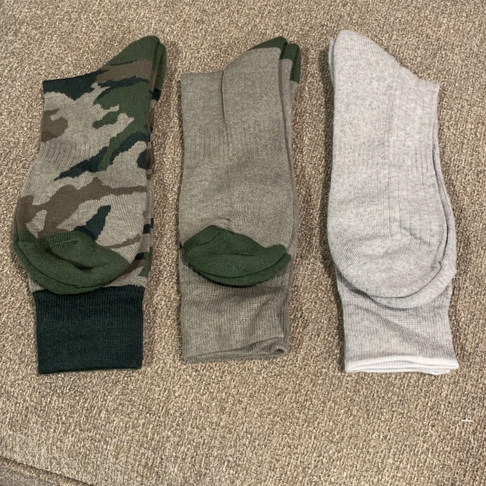NEW Mens Store at Bloomingdale's Italian Cotton Socks 3 Pair Camo, green, grey - Image 4 of 4