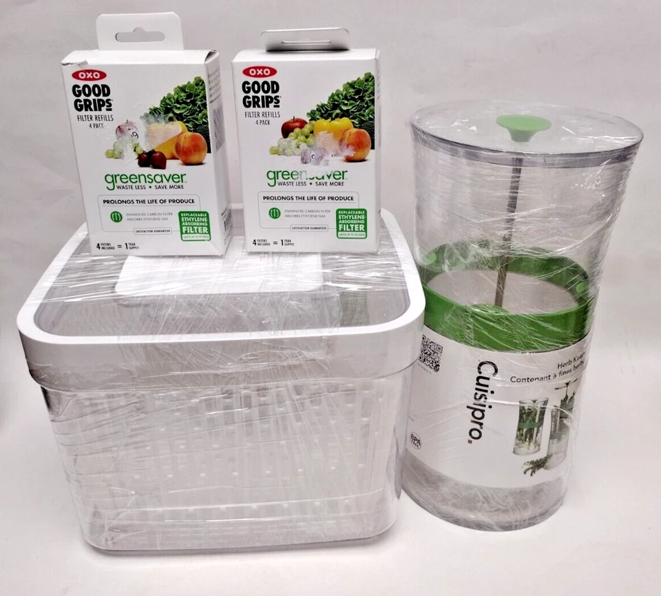 Комбинированный контейнер для хранения трав Cuisipro сохраняет травы свежими и экономит OXO Green - Изображение 2 из 4