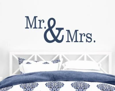 Mr Mrs Wall Decal Wedding Wall Decal Husband Wife Wall Art - Image 1 of 3