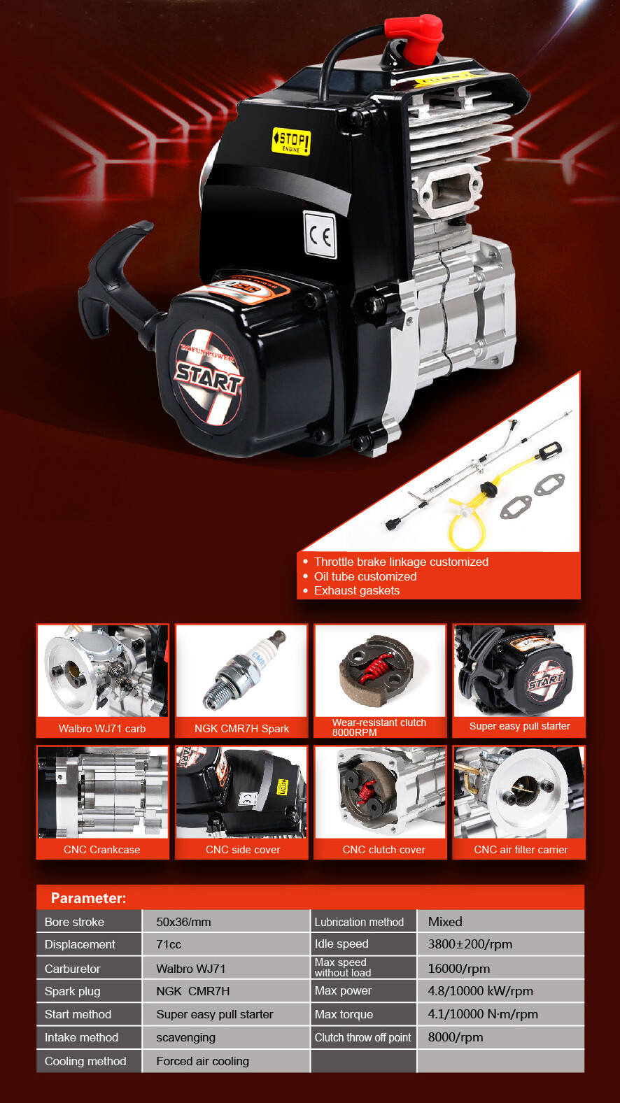 K pedivella motore a 4 bulloni motore 30,5 cc (da 2 bulloni a 4 K pedivella motore a 4 bulloni motore 30,5 cc (da 2 bulloni a 4