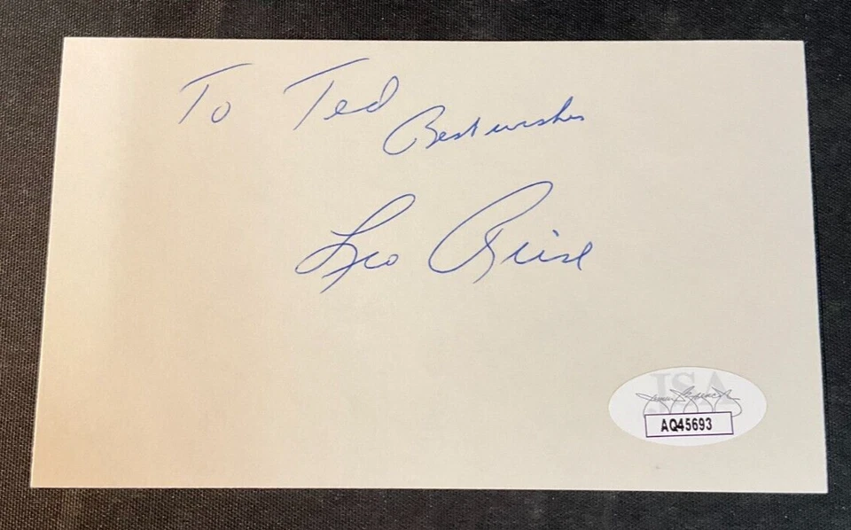 Leo Reise Signed 3x5 Index Card JSA Certified AUTO! NHL Detroit Red Wings NICE! - Image 2 of 4