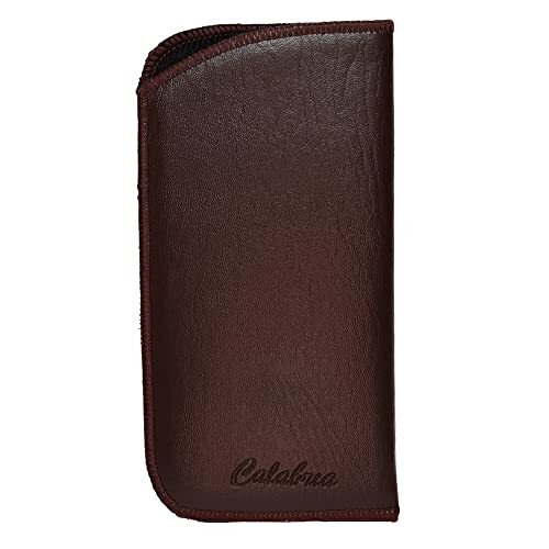 Soft Slip-In Glasses Case Brown for Men/Women Designer Faux Brown (No-clip)