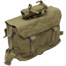 Vintage Greek army canvas haversack bag satchel military MISSING STRAPS beige