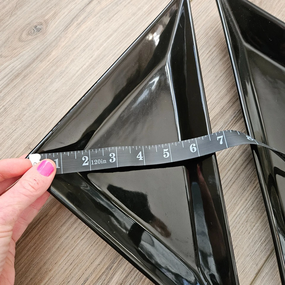 Set of 2 Pampered Chef Simple Additions Black Triangle Trays/Plates Charcuterie - Image 2 of 4