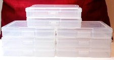 Set of 8 CLEAR 4" x 6" Craft Storage Boxes Photo Miniatures Ephemera Lego Beads