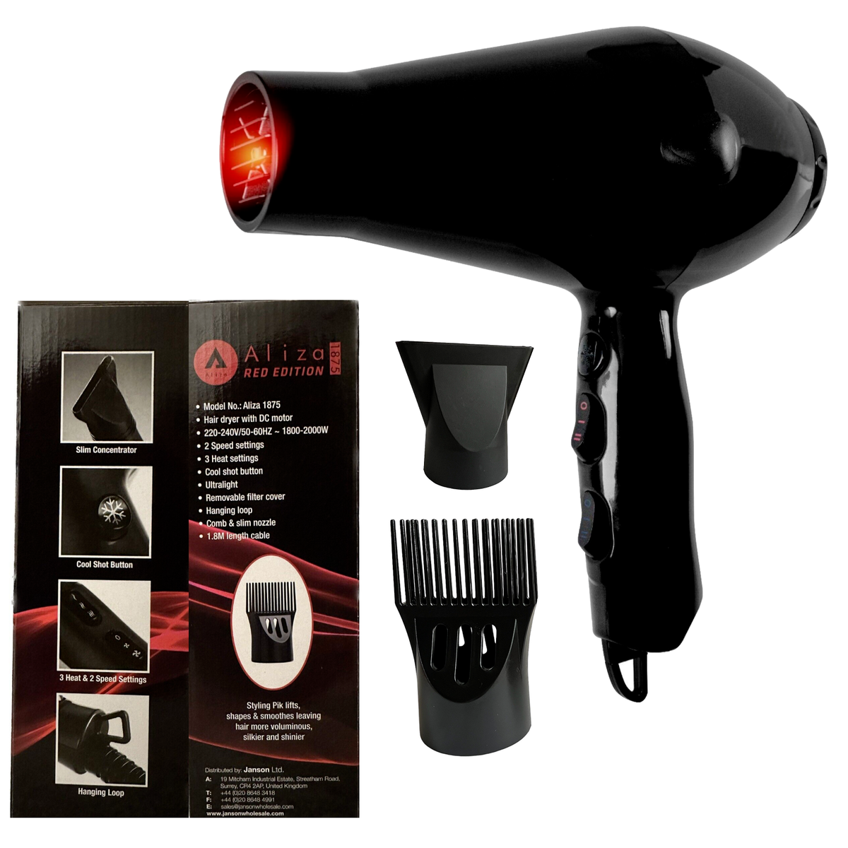 Wahl PowerPik 1250W Hair Dryer with Attachments Black for sale