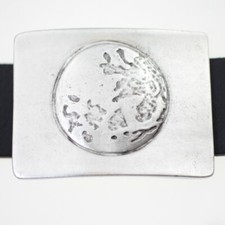 Moon Surface Design Silver Tone Belt Buckle for Jeans Leather Belt