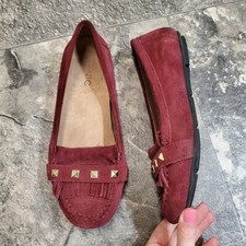 Vionic Orthaheel Thera Burgundy Wine Studded Stud Kiltie Fringe Moccasin Loafers