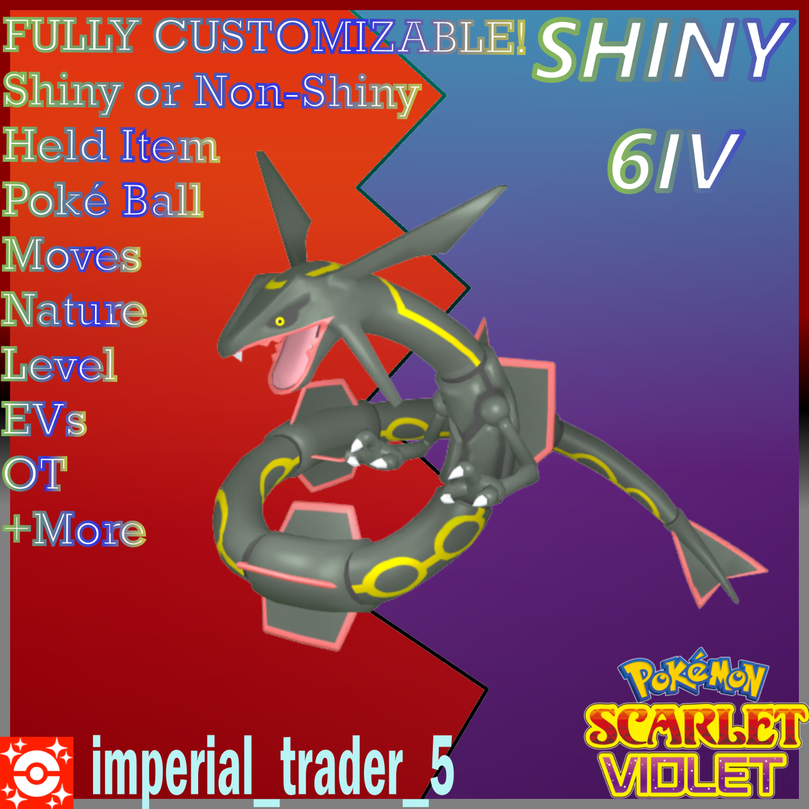 ✨Rayquaza Shiny 6IV✨ Pokemon Scarlet & Violet 🚀Fast Legendary Trade🚀 –  ASA College: Florida