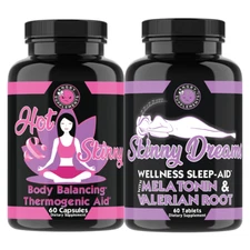 Weight Loss for Women, Hot & Skinny Diet Pills + Skinny Dreams Sleep Aid, 2-Pack