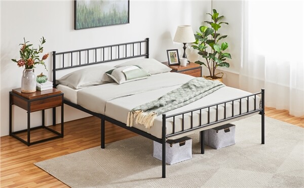 Cama Individual con Espacio para Alojamiento Marco Metal para Doble 135 X 190