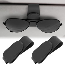 2PCS Sunglass Holder for Car, Car Accessories Interior, Leather Clip Magnetic Ca