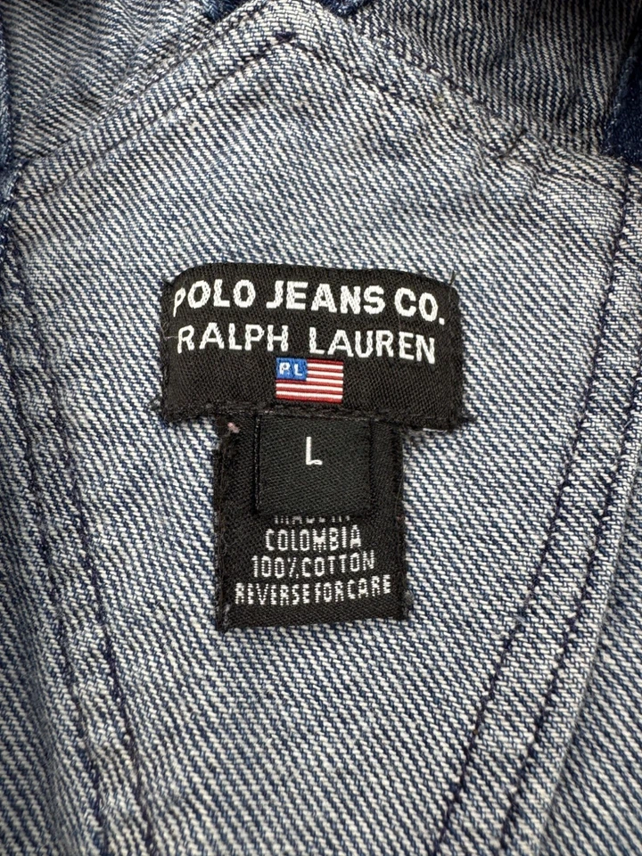 Mono de mezclilla Ralph Lauren para hombre grande carpintero ropa de trabajo polo jeans babero de colección años 90 Foto 3 de 4
