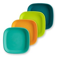 Toddler Plates - 22 Oz. Deep-Walled Flat Kids Plates - Dishwasher Microwave...