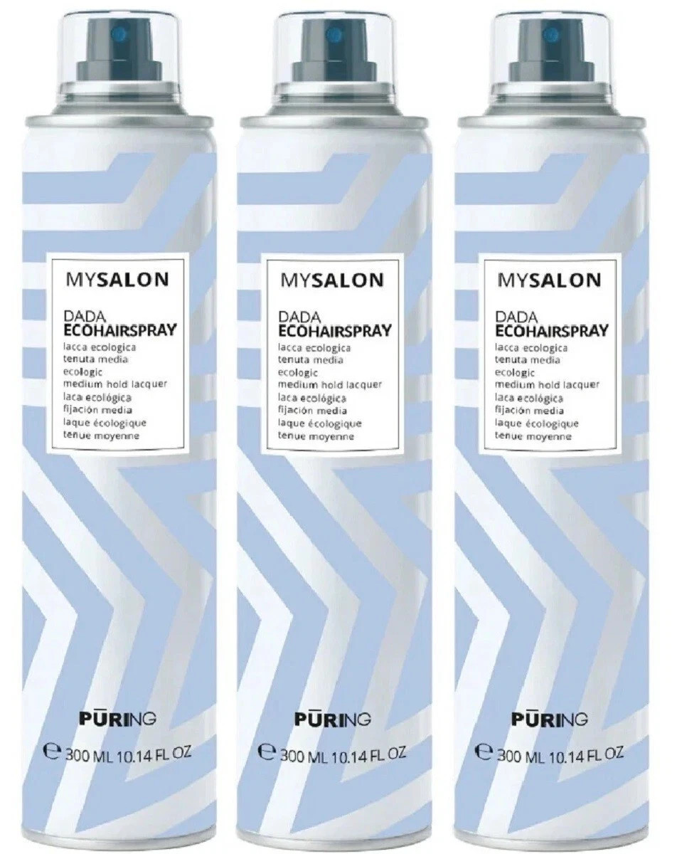 3x Puring My Salon Dada Eco Hairspray Lacca 300ml Tenuta Media - 1