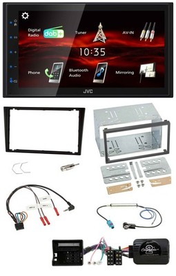 JVC USB Bluetooth Lenkrad DAB 2DIN Autoradio für Opel Corsa C schwarz
