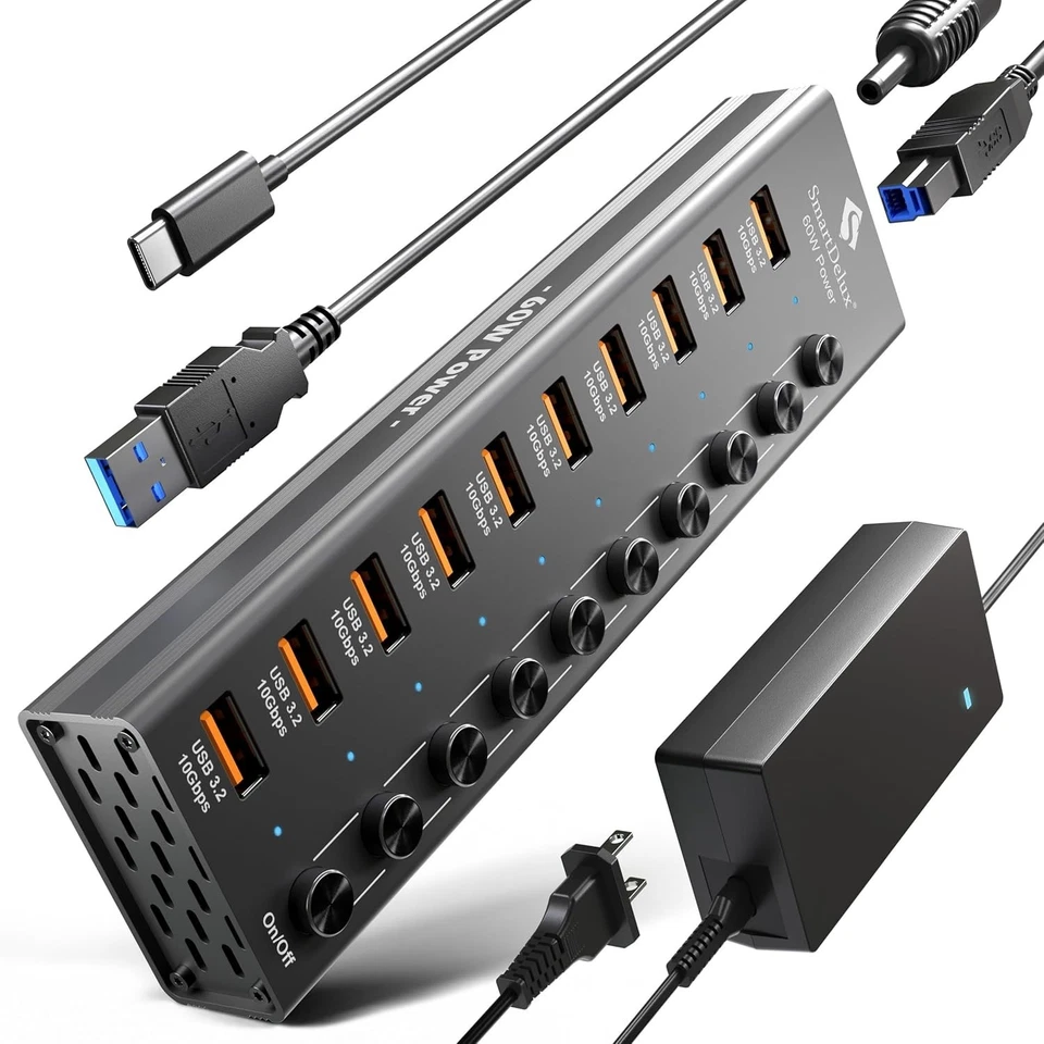 Multiport USB 3.2 Hub with Surge Protection - Image 4 of 4