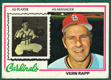 Vern Rapp - 1978 Topps #324 - Cardinals As Player/As Manager Baseball Card