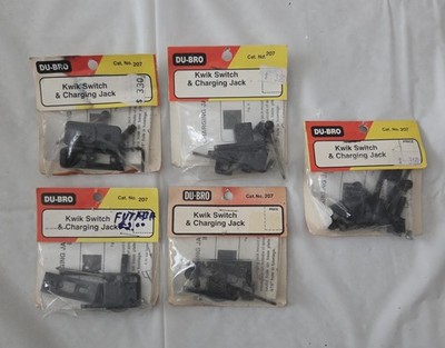 LOT OF 5 ~ DuBro #207 ~ Kwik Switch & Charging Jack ~ RC Plane Builder NIP