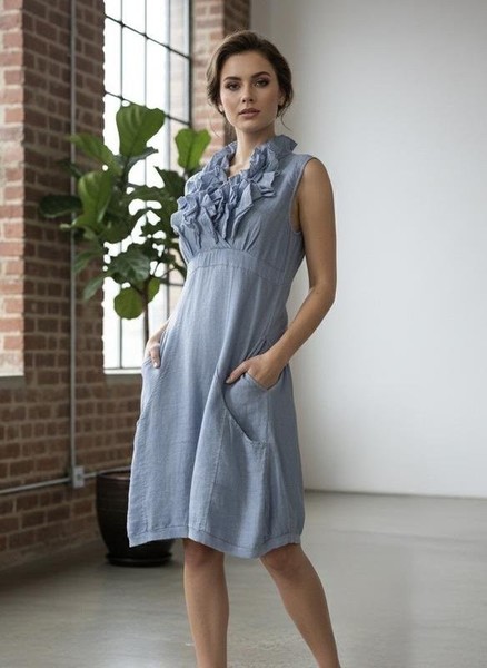 Women Piazza Italia Dress Blue Viscose 36 / S / 44