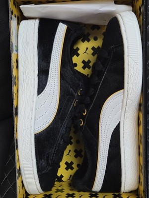 NEW Puma Suede X Felix The Cat Sneaker Mens SZ 6 Black White Yellow 398798-01