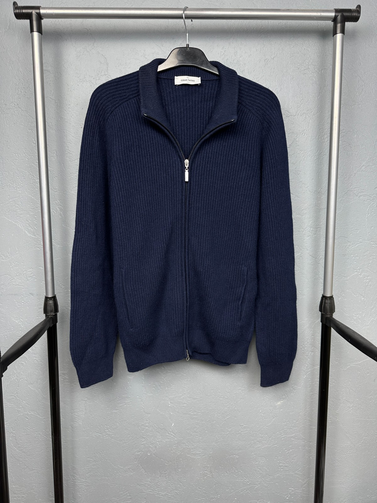 Gran Sasso Mens Wool Full Zip Sweater Size M