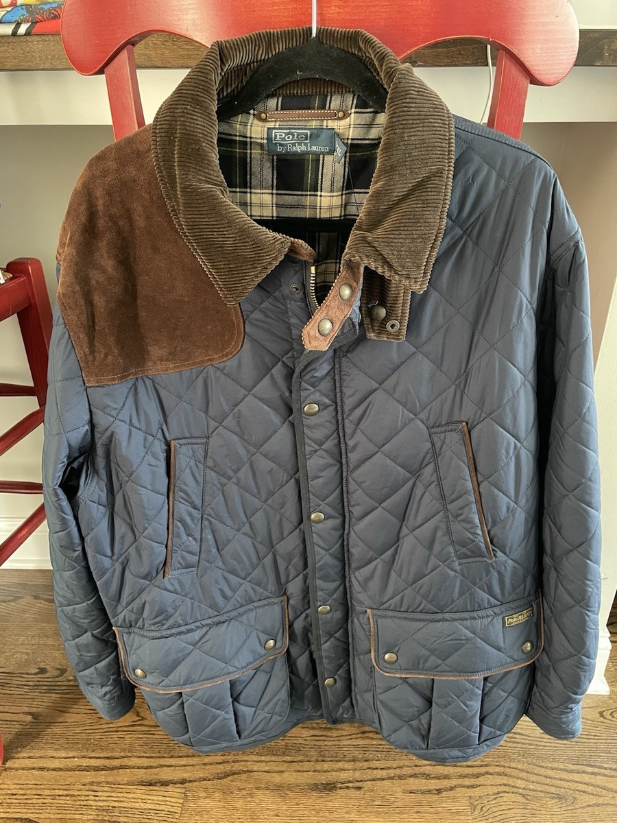 Polo Ralph Lauren Quilted Barn Puffer Jacket Corduroy Collar Patch