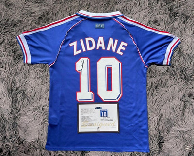 Zinedine Zidane SIGNED France 97/98 Home Jersey/Shirt - COA - (read description)