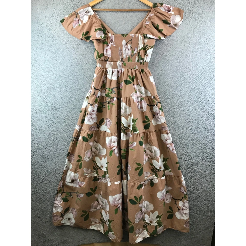 Maxi Vestido Express Estampado Floral Sin Mangas en Niveles Para Mujer M Foto 2 de 4
