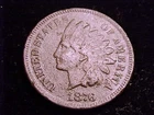 1876 Indian Head Cent, Very Fine Grade DETAIL, but corroded