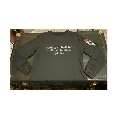 Bob Weir Smile Rose Skeleton Black Pullover Sweatshirt Graphic Greatfull Dead 