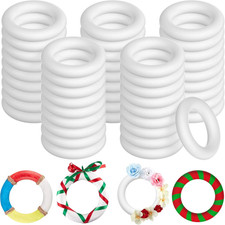 24 Pcs 6 Inch Foam Wreath Forms for Crafts Foam Circles Ring Small Wreath Polyst