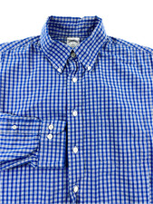 Brooks Brothers Men's Regent Button Down 100 Cotton Blue Check Shirt Large
