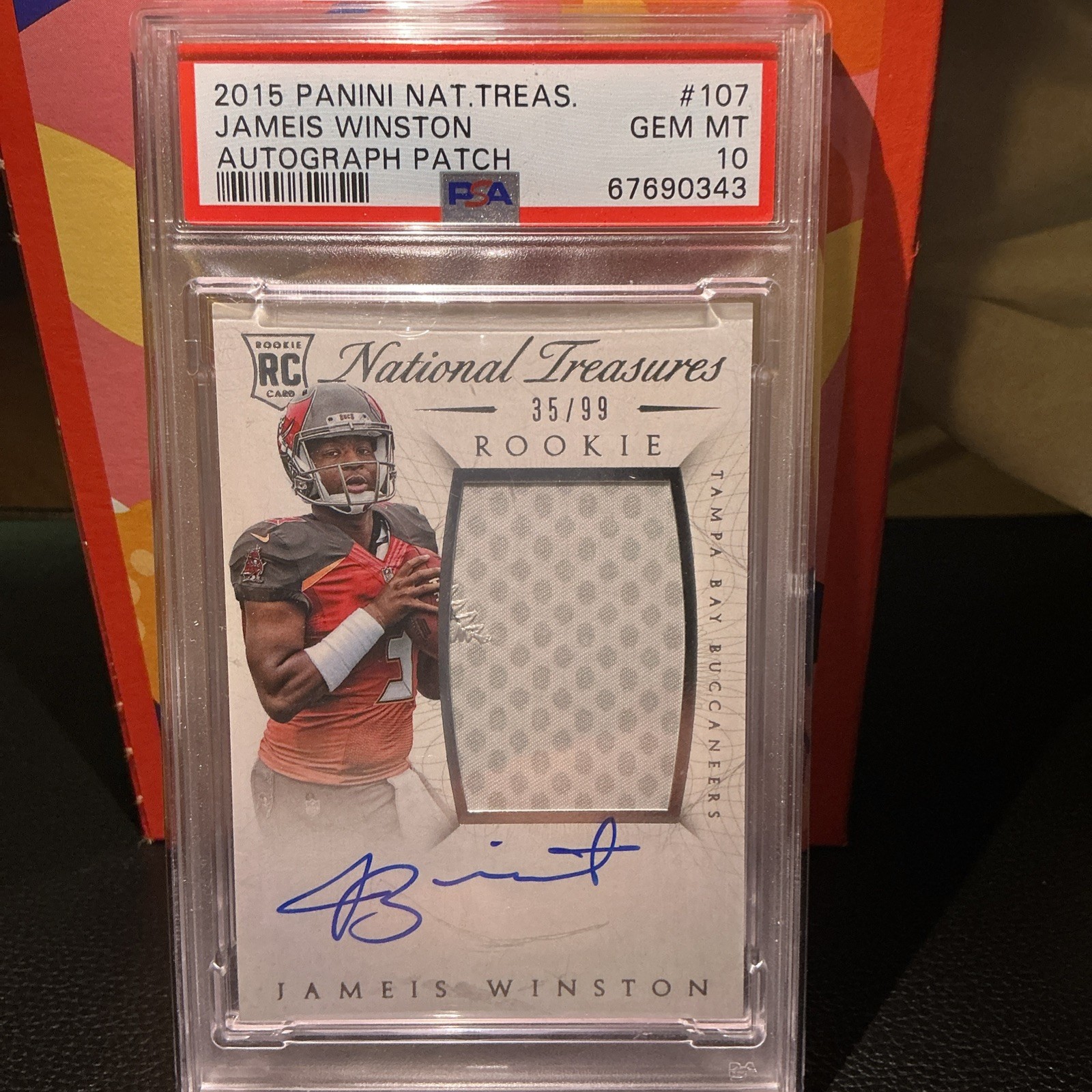 2015 National Treasures - Rookie Patch Autograph Jameis Winston #107 /99
