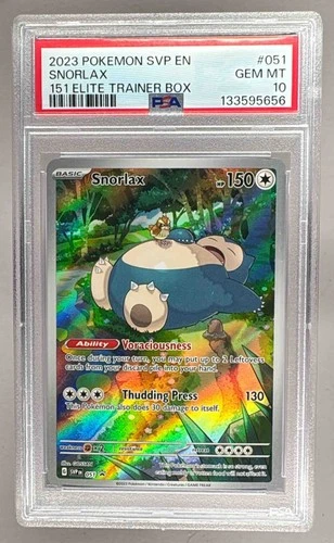 133595656 Snorlax 2023 Pokemon Scarlet Violet 151 ETB Promo - SVP EN #051 PSA 10