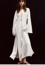 Neu H&M Limited Edition Maxikleid S 38 36 beige Crepe Kaftan Strand Kleid NP 59€