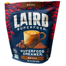 Laird Superfood Non-Dairy Coffee Creamer Mocha 8oz , Vegan, Non-GMO BB 03/2027