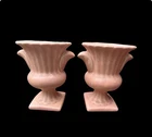 Lot Of 2 Haeger Pottery USA Footed Flower Planter Pink Color Vintage  -