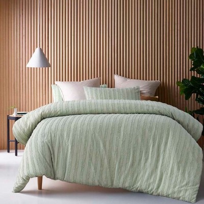 Reflections Sage Cotton Quilt Cover Set by Vintage Design Homewares