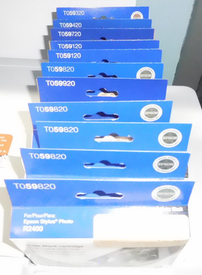 Lot of 12 Epson Ink Cartridges for the R2400 Printer