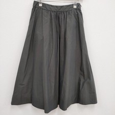 MARGARET HOWELL Front Gathered HIGH TWIST COTTON CHAMBRAY skirt gray 4-0506M  
