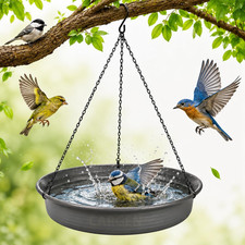 Hanging Bird Bath Hanging Bird-Feeder - Garden Birdbath Tray Wildlife Feeder Pl