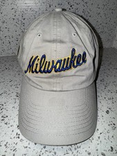 Milwaukee Brewers Hat Khaki '47 Brand MLB Adjustable Strap Cap Men  s