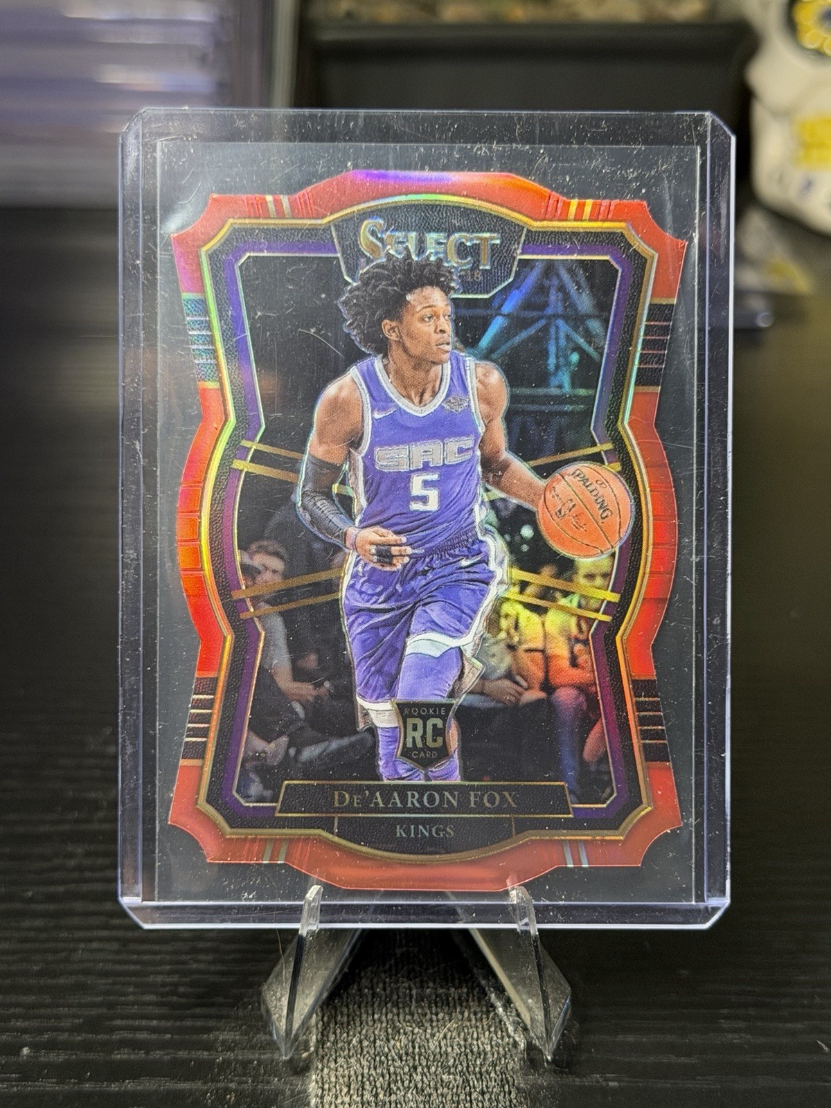2017-18 Panini Select 175 RC De'Aaron Fox Red Prizm Die-Cut /135