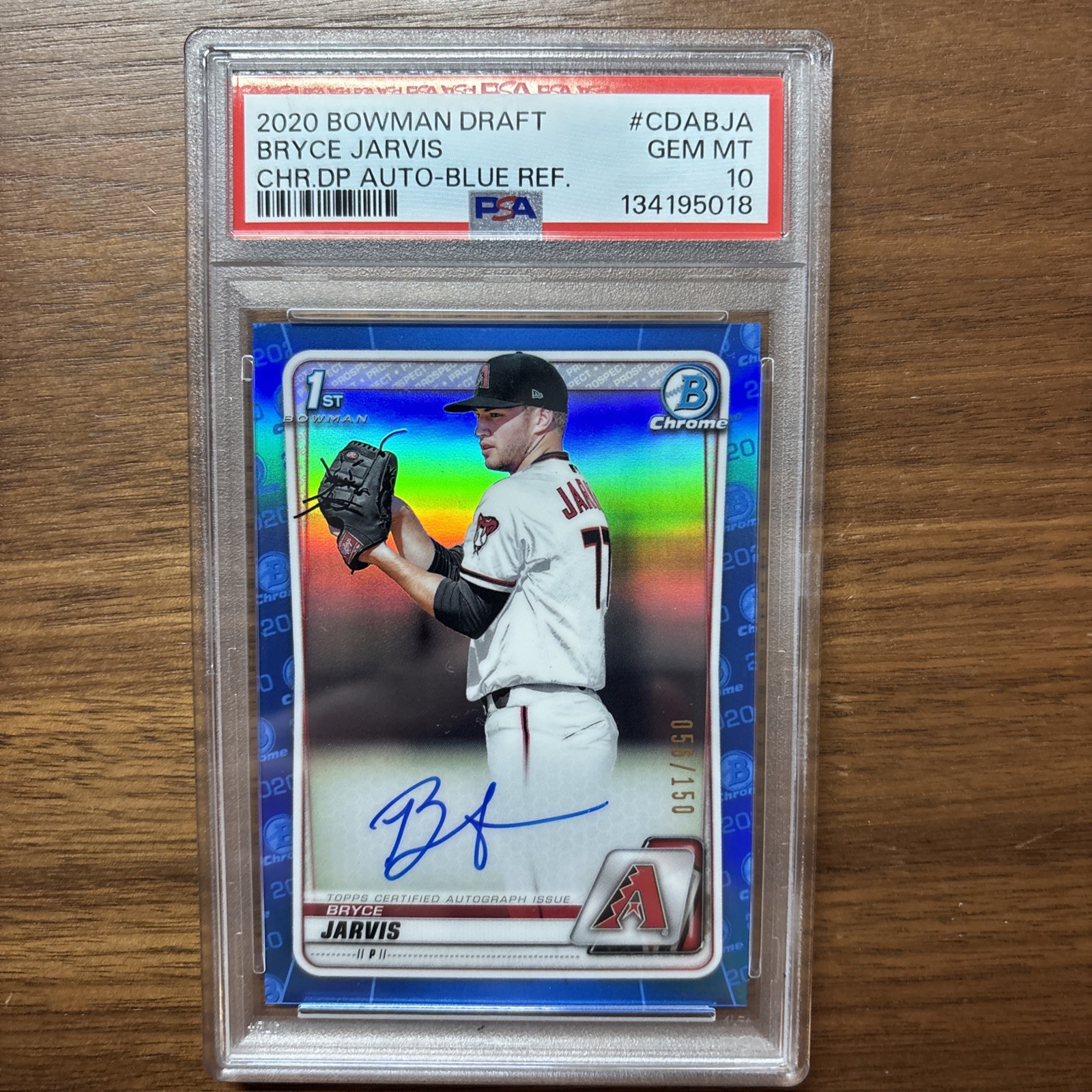 2020 Bowman Draft Chrome Bryce Jarvis 1st Bowman Blue Auto /150 #CDA-BJA PSA 10