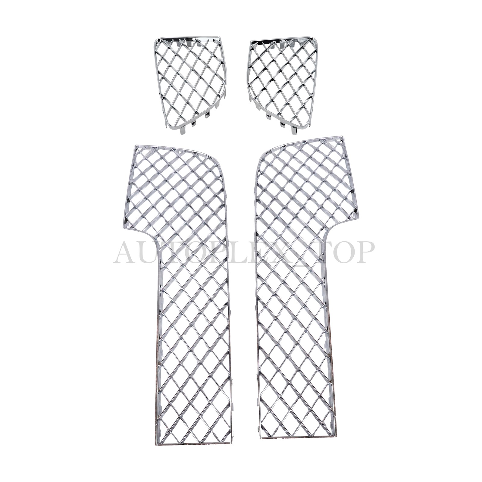 4PCS Fits 2012-2015 Bentley Continental GT GTC Bumper Lower Mesh Grille Chrome