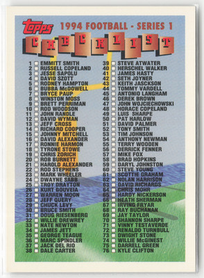 1994 Topps Football # 221 - 440 - Pick Your Card!