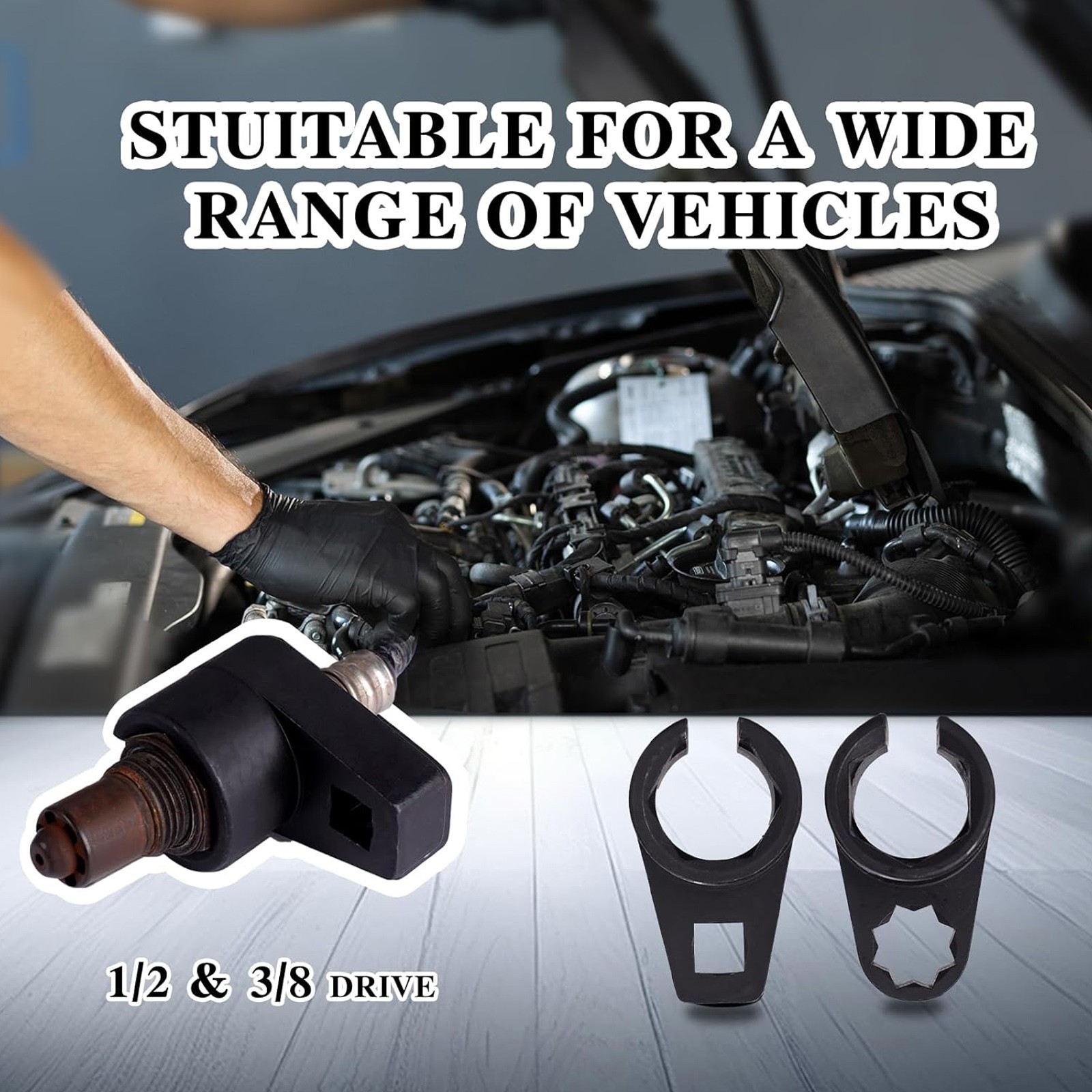 5pcs Oxygen O2 Sensor Socket Remover/Installer Thread Chaser Tool Set Kit 22mm